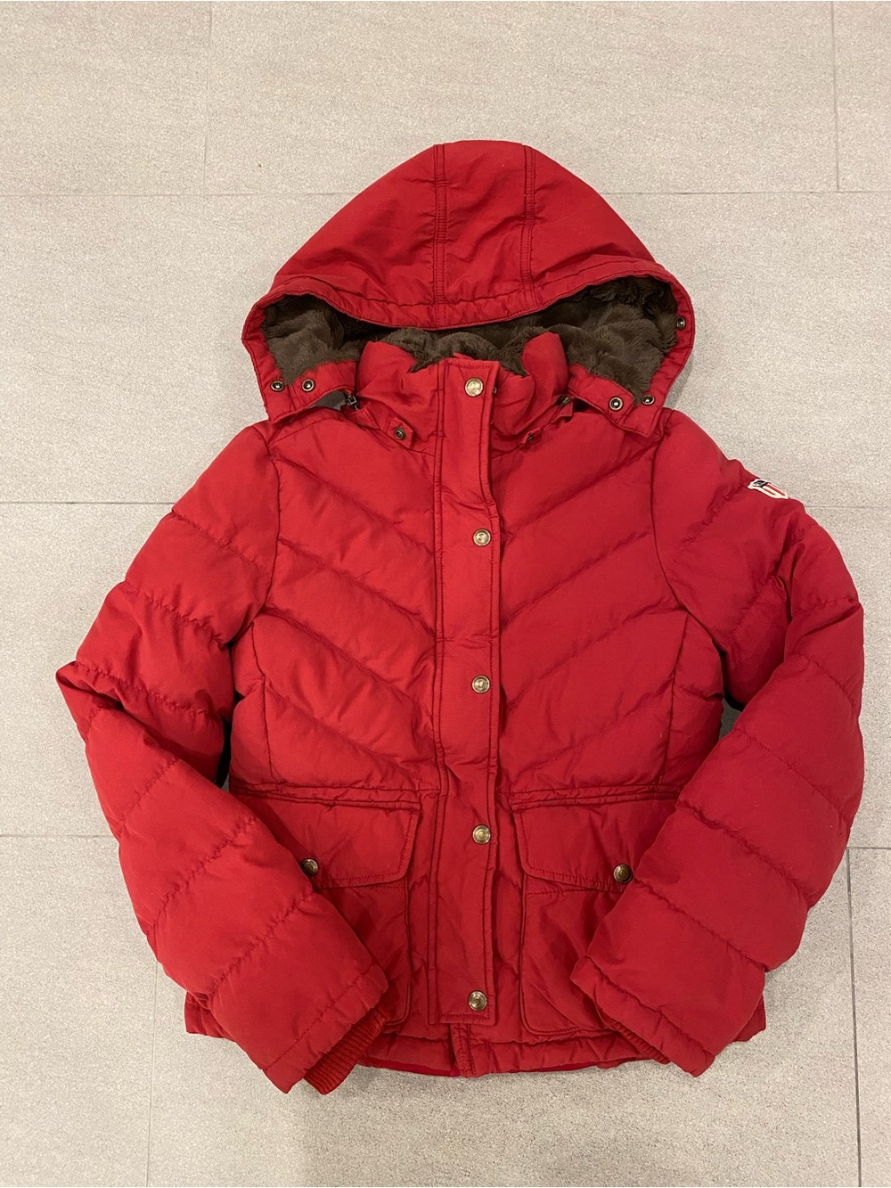 Vintage Polo Jeans Co Ralph Lauren Red Down Puffer Jacket Size S